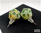 Chessex Stud Earrings Marble Green Mini-Poly d20 Pair