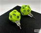 Chessex Stud Earrings Vortex Bright Green Mini-Poly d20 Pair
