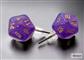 Chessex Stud Earrings Borealis Royal Purple Mini-Poly d20 Pair