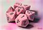 Opaque Pastel Pink/black Polyhedral 7-Dice Set