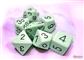 Chessex Opaque Pastel Green/black Polyhedral 7-Dice Set