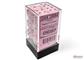 Opaque Pastel Pink/black 16mm d6 Dice Block (12 dice)