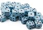 Opaque Pastel Blue/black 12mm d6 Dice Block (36 dice)