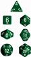Chessex Opaque Polyhedral 7-Die Sets - Green w/white