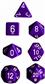 Chessex Opaque Polyhedral 7-Die Sets - Purple w/white
