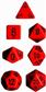 Chessex Opaque Polyhedral 7-Die Sets - Red w/black