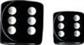 Chessex Opaque 16mm d6 with pips Dice Blocks (12 Dice) - Black w/white