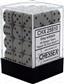 Chessex Opaque 12mm d6 with pips Dice Blocks (36 Dice) - Grey w/black