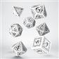 Elvish White & black Dice Set (7)