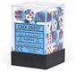 Chessex Gemini 12mm d6 Dice Blocks with pips Dice Blocks (36 Dice) - Astral Blue-White w/red
