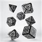 Steampunk Clockwork Black & white Dice Set (7)