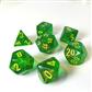 Chessex Borealis Polyhedral 7-Die Set - Maple Green w/yellow