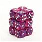 Chessex 16mm d6 with pips Dice Blocks (12 Dice) - Festive Violet w/white