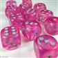 Chessex Borealis 16mm d6 Pink/silver Luminary Dice Block (12 dice)