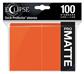 UP - Eclipse Matte Standard Sleeves: Pumpkin Orange (100 Sleeves)