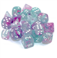 Chessex 7 Die Sets - Nebula TM Wisteria/white Luminary 7-Die Set