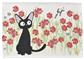 Ghibli - Kiki's Delivery Service - Placemat Jiji Red Flowers