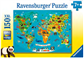 Ravensburger Kinderpuzzle - Tierische Weltkarte - 150pc