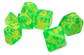 Munchkin Polyhedral Dice (7) Green/Yellow